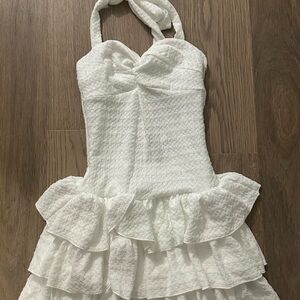 SHEIN White Textured Mini Dress